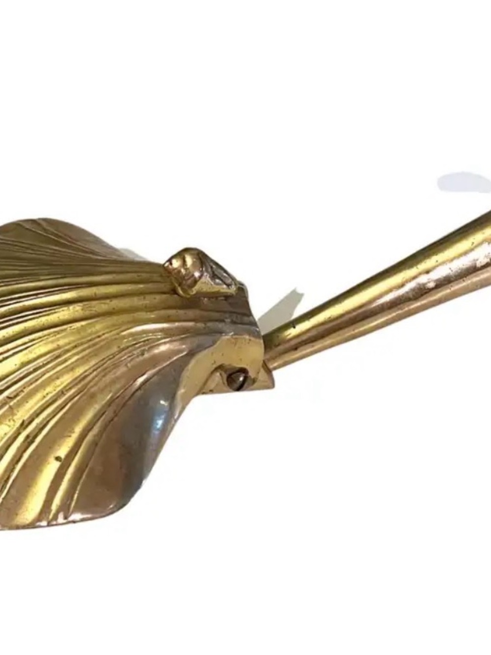 A fantastic mid-Century Coastal shell form silent butler in Brass. Weighted.